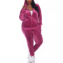 Plus Size Velour Tracksuit Loungewear 2pc Set