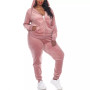 Plus Size Velour Tracksuit Loungewear 2pc Set