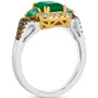 Couture® New Emerald (1 ct. t.w.), Costa Smeralda Emeralds (1/5 ct. t.w.) & Diamond (3/8 ct. t.w.) Ring in Platinum & 14k Gold