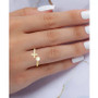 Cubic Zirconia Cross & Cluster Bypass Ring (Also in Lab-Created Ruby)
