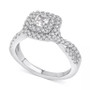 Princess-Cut Diamond Twist Halo Engagement Ring (1 ct. t.w.) in 14k Gold