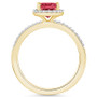 Created Ruby (1-1/4 ct. t.w.) and Created Sapphire (1/5 ct. t.w.) Halo Ring in 10K Yellow Gold