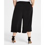 Plus Size Wide-Leg Cropped Belted Pants
