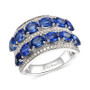 Creme Brulee® Blueberry Sapphire (4-3/4 ct. t.w.) & Nude Diamond (1/2 ct. t.w.) Double Row Ring in 14k White Gold
