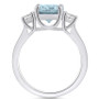 Aquamarine and Diamond Ring (2-1/2 ct.t.w and 1/3 ct.t.w) 14K White Gold