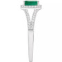 Emerald (1/2 ct. t.w.) & Diamond (1/4 ct. t.w.) Split Shank Ring in Sterling Silver (Also in Ruby & Sapphire)