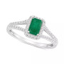 Emerald (1/2 ct. t.w.) & Diamond (1/4 ct. t.w.) Split Shank Ring in Sterling Silver (Also in Ruby & Sapphire)