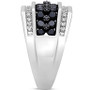 Men's Black & White Diamond Ring (2 ct. t.w.) in 10k White Gold