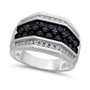 Men's Black & White Diamond Ring (2 ct. t.w.) in 10k White Gold