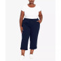 Plus Size Cotton Roll Up Capri Pants