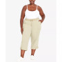 Plus Size Cotton Roll Up Capri Pants