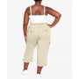 Plus Size Cotton Roll Up Capri Pants