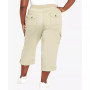 Plus Size Cotton Roll Up Capri Pants