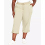 Plus Size Cotton Roll Up Capri Pants