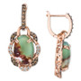 Crème Brûlée® Aquaprase Candy & Diamond (7/8 ct. t.w.) Drop Earrings in 14k Rose Gold