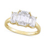 Lab-Created Moissanite Octagon-Cut Three Stone Ring (2-3/4 ct. t.w.) in 10k Gold
