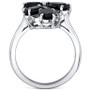 Onyx (2 9/10 ct. t.w.) & Diamond Accent Cluster Statement Ring in Sterling Silver