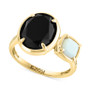 EFFY® Onyx, White Agate, & Diamond (1/20 ct. t.w.) Statement Ring in 14k Gold