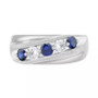 Men's Lab Grown Sapphire (3/4 ct. t.w.) & Lab Grown Diamond (3/8 ct. t.w.) Swirl Band in 10k Gold