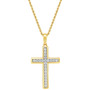 Unisex Lab Grown Diamond Cross 22" Pendant Necklace (1 ct. t.w.) in 10k Gold & White Gold