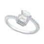Diamond Octagon & Marquise Bypass Engagement Ring (3/4 ct. t.w.) in 14k White Gold