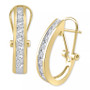 Diamond Channel-Set J-Hoop Earrings (1/2 ct. t.w.) in 10k White ,Yellow or Rose Gold