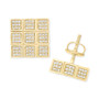 Men's Diamond Square Cluster Stud Earrings (1 ct. t.w.) in 10k Gold
