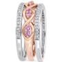 3-Pc. Set Pink Sapphire (1/3 ct. t.w.) & Diamond (1/4 ct. t.w.) Stack Rings in 14k Rose & White Gold