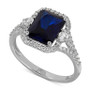 Lab-Created Sapphire (3 ct. t.w.) and White Sapphire (3/8 ct. t.w.) Ring in Sterling Silver