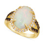 Neopolitan Opal (3 ct. t.w.) & Diamond (1/2 ct. t.w.) Halo Ring in 14k Gold
