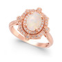 Aurora by EFFY® Opal (5/8 ct. t.w.) and Diamond (1/6 ct. t.w.) Oval Ring in 14k Rose Gold