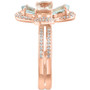 Morganite (1-1/3 ct. t.w.), Aquamarine (1-1/4 ct. t.w.), & Diamond (1/3 ct. t.w.) Flower Ring in 14k Rose Gold