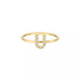 Diamond Initial 14K Yellow Gold Ring