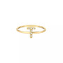 Diamond Initial 14K Yellow Gold Ring
