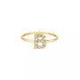 Diamond Initial 14K Yellow Gold Ring