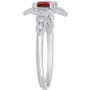 Ruby (1-1/4 ct. t.w.) & Diamond (1/3 ct. t.w.) Halo Ring in 14k White Gold