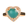 Aquaprase Candy (3-1/5 ct. t.w.) & Diamond (1/3 ct. t.w.) Heart Ring in 14k Rose Gold