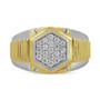Men's Diamond Cluster Statement Ring (1/2 ct. t.w.) in Sterling Silver & 18k Gold-Plate