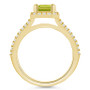 Peridot (1-3/4 ct. t.w.) and Diamond (1/2 ct. t.w.) Halo Ring in 14K Yellow Gold
