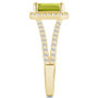 Peridot (1-3/4 ct. t.w.) and Diamond (1/2 ct. t.w.) Halo Ring in 14K Yellow Gold