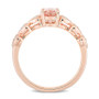 Morganite (3/4 ct. t.w.) and White Topaz (1/6 ct. t.w.) Rose Gold Plated Silver, Oval Heart Ring