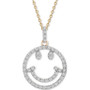 Diamond Smiley Face 18" Pendant Necklace (1/10 ct. t.w.) in 10k Gold, Created for Macy's