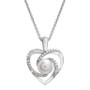 Cultured Freshwater Pearl (6mm) & Diamond Accent Swirl Heart 18" Pendant Necklace in Sterling Silver