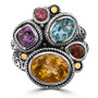 EFFY® Multi-Gemstone Statement Ring (4-3/4 ct. t.w.) in Sterling Silver & 18k Gold