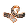 Chocolate Ombré Diamonds (5/8 ct. t.w.) & Nude Diamonds (1/4 ct. t.w.) Swirl Statement Ring in 14k Rose Gold