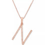 Diamond (1/10 ct. t.w.) Initial Pendant Necklace in 10k Rose Gold, 16" + 2" extender