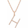 Diamond (1/10 ct. t.w.) Initial Pendant Necklace in 10k Rose Gold, 16" + 2" extender