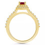 Ruby (5/8 Ct. t.w.) and Diamond (1/2 Ct. t.w.) Halo Ring