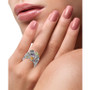 EFFY® Multi-Gemstone (1-3/4 ct. t.w.) & Diamond (1/10 ct. t.w.) Multirow Ring in Sterling Silver