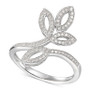 Diamond Leaf-Inspired Statement Ring (1/4 ct. t.w.) in Sterling Silver